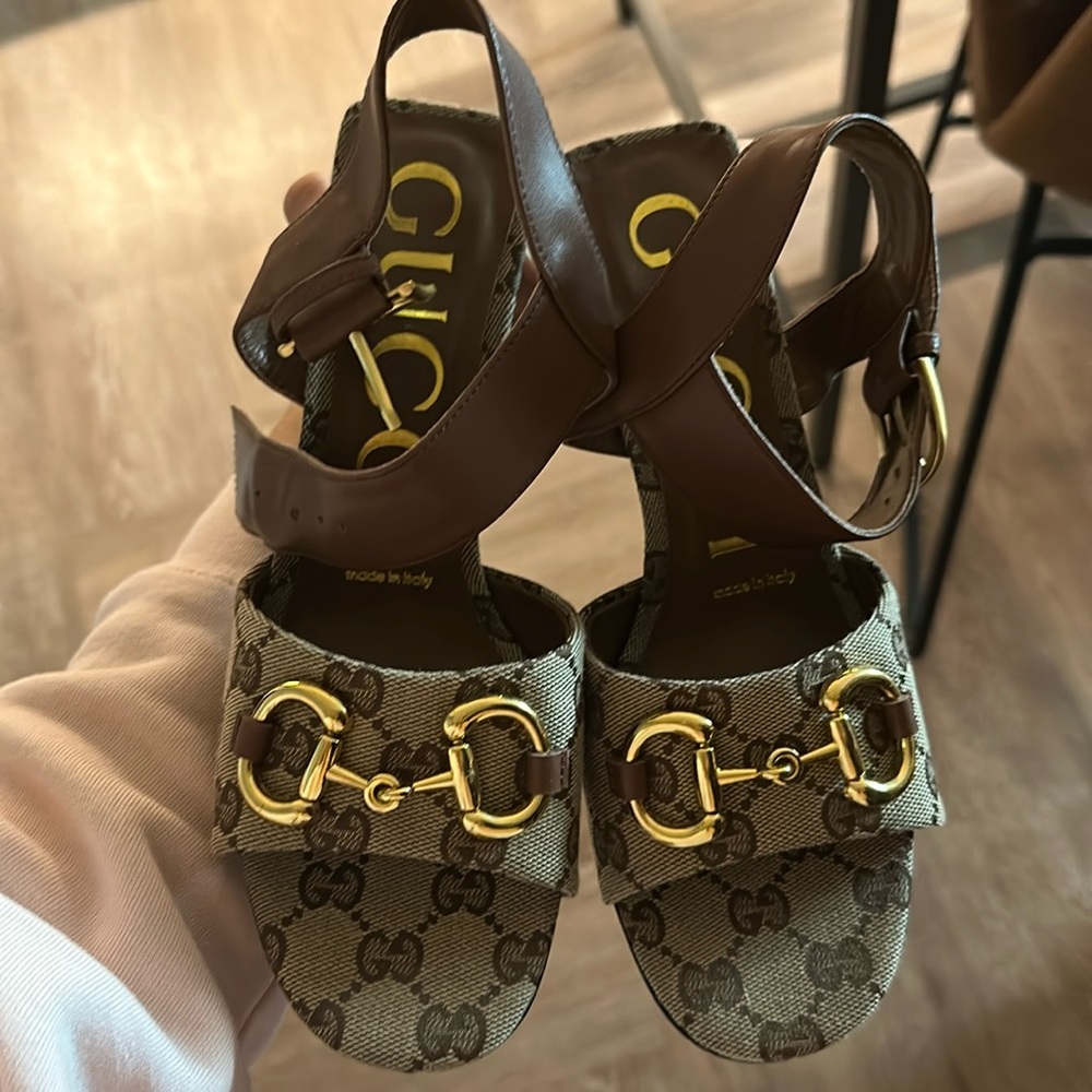 Gucci sandals heels GG monogram size 38